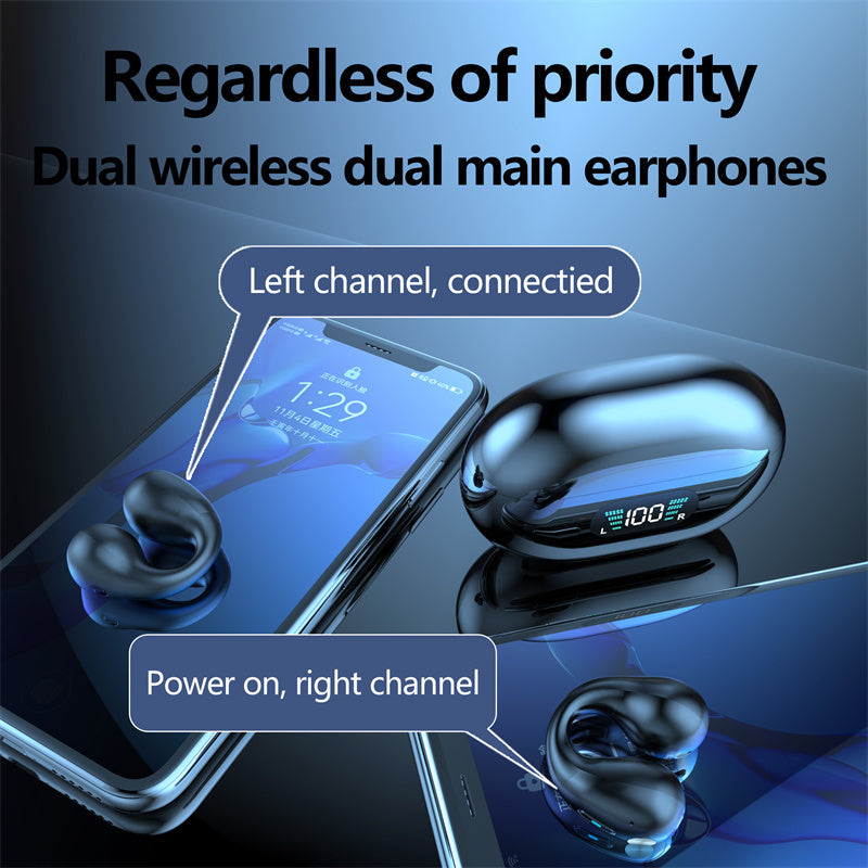 Bone Conduction TWS Bluetooth 5.3 Earbuds with Touch Control