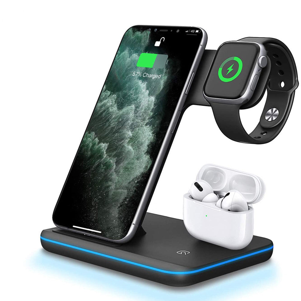 3-in-1 Wireless Charger Stand for Phone, Watch & Earphones
