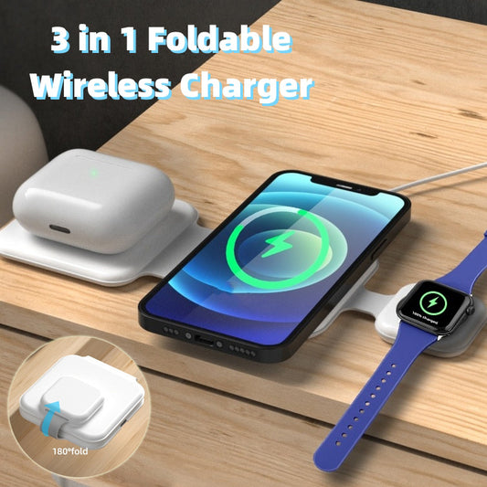 3-in-1 Magnetic Foldable Wireless Charging Station for Multi-Device