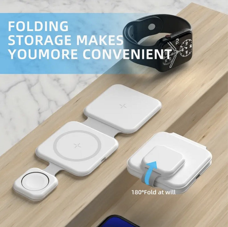 3-in-1 Magnetic Foldable Wireless Charging Station for Multi-Device